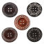 Изображение Natural Wood Sewing Buttons Scrapbooking 4 Holes Round Multicolor Carved 6cm Dia.