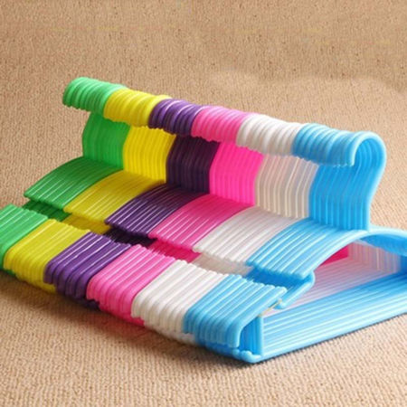 Plastic Clothes Hangers Yellow 27cm x 15cm, 10 PCs