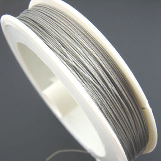 Picture of Steel Beading Wire Thread Cord Antique Silver Color