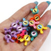 Picture of Zinc Based Alloy Spacer Beads For DIY Jewelry Making Multicolor Enamel