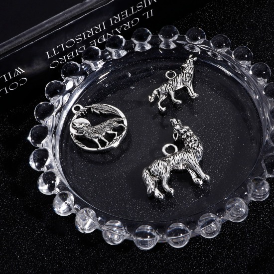 Picture of Zinc Based Alloy Pendants Antique Silver Color Wolf