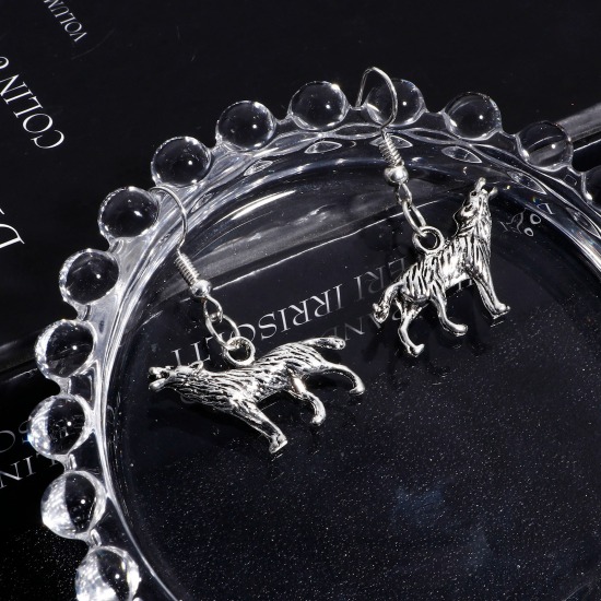 Picture of Zinc Based Alloy Pendants Antique Silver Color Wolf