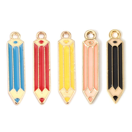 Immagine di 10 Pz Lega di Zinco Istituto Gioielli Charms Multicolore Matita Smalto