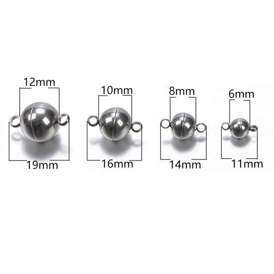 Image de 1 Pièce Fermoir Magnétique en 304 Acier Inoxydable Placage sous Vide Rond