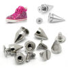 Picture of Zinc Based Alloy & Iron Based Alloy Punk Rivets Spike Studs Cone Screw Back Silver Tone