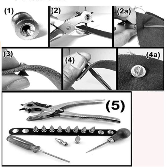 Image de 20 Kits Rivets Goujons à Pointes Punk en Alliage de Zinc & Alliage de Fer Forme Cône Argent Mat