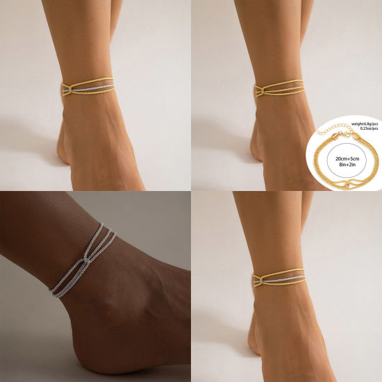 Picture of Brass Ins Style Anklet Multicolor Streak Wrapped