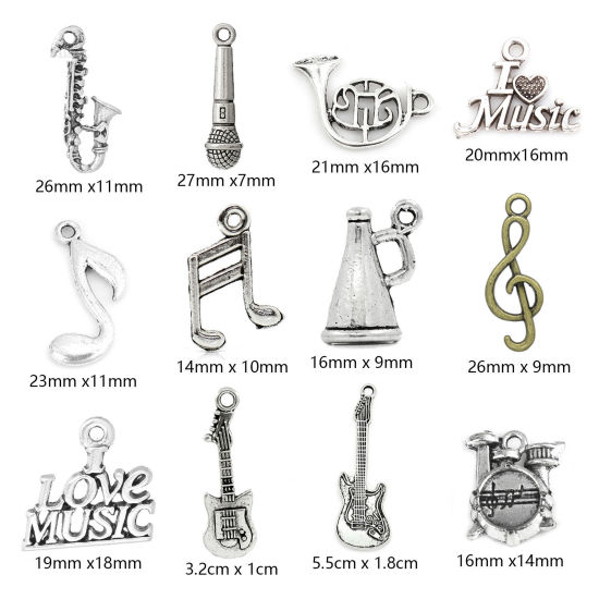 Picture of Zinc Based Alloy Music Charms Antique Silver Color