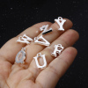 Picture of Zinc Based Alloy Charms Silver Plated Capital Alphabet/ Letter