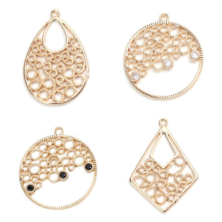 Latón Colgantes Geométrico 18K Oro Real Chapado