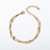 Picture of Vacuum Plating 304 Stainless Steel Ins Style Ball Chain Multilayer Layered Anklet Gold Plated Marquise