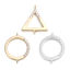 Image de 2 Pcs Connecteurs Pendentifs Breloques en Laiton Géométrique Plaqué Or Véritable à Strass Transparent