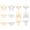 Изображение 10 PCs Iron Based Alloy Filigree Stamping Connectors Charms Pendants Silver Tone Moth Moon Phases Hollow 4.6cm x 2.6cm