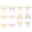 Picture of 10 PCs Iron Based Alloy Filigree Stamping Connectors Charms Pendants Silver Tone Moth Moon Phases Hollow 4.6cm x 2.6cm