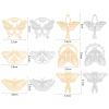 Изображение 10 PCs Iron Based Alloy Filigree Stamping Connectors Charms Pendants Silver Tone Moth Moon Phases Hollow 4.6cm x 2.6cm