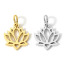 Image de 1 Pièce Breloques en 304 Acier Inoxydable Respectueux de la Nature Style Pastoral Fleur de Lotus Argent Mat Creux 14mm x 12mm