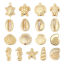 Immagine di 5 Pz Lega di Zinco Gioielli Oceanici Perline per la Creazione di Gioielli con Fai-da-te Oro Opaco Tartaruga Conchiglia