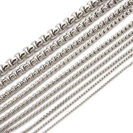 10 M 304 Stainless Steel Box Chain For Handmade DIY Jewelry Making Findings Silver Tone
