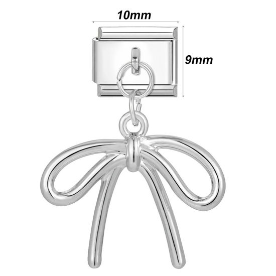 Изображение 1 ШТ 304 Нержавеющая Сталь Очаровательный итальянский браслет со звеньями Изготовление ювелирных изделий своими руками Разноцветный Прямоугольник Разноцветный Стразы 10мм x 9мм