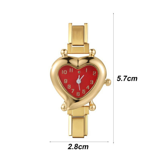 Bild von 304 Edelstahl Valentinstag hrwerk mit italienischen Charm-Links für die DIY-Schmuckherstellung Herz 5.7cm x 2.8cm