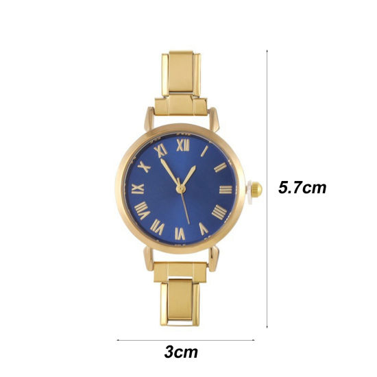 Bild von 1 Stück 304 Edelstahl Stilvoll & lässig hrwerk mit italienischen Charm-Links für die DIY-Schmuckherstellung Rund 5.7cm x 3cm