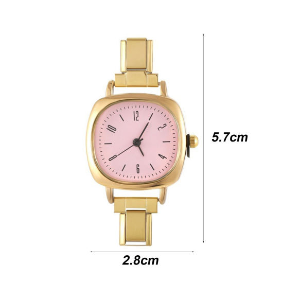 1 個 304ステンレス鋼 おしゃれでカジュアル DIYジュエリーメイキング用のイタリアンチャームリンクウォッチフェイス 正方形 5.7cmx 3cm、 の画像