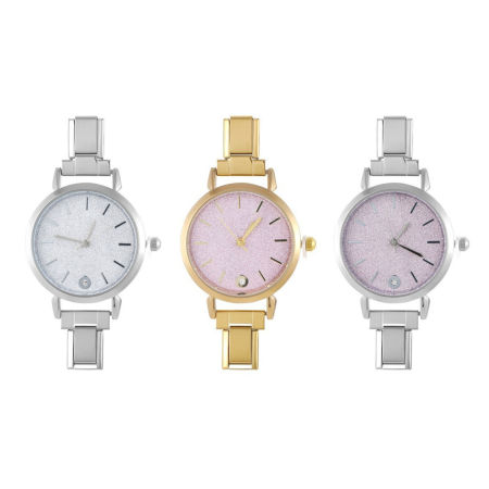 Picture of 304 Stainless Steel Stylish & Casual Italian Charm Links Watch Face For DIY Jewelry Making Round 5.7cm x 3cm