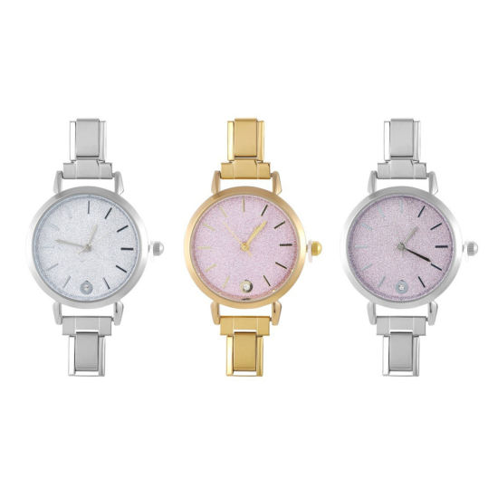 Изображение 1 ШТ 304 Нержавеющая Сталь Стильный & Стильный и повседневный Лицо часов с итальянскими чармами для изготовления украшений своими руками Круглые 5.7см x 3см