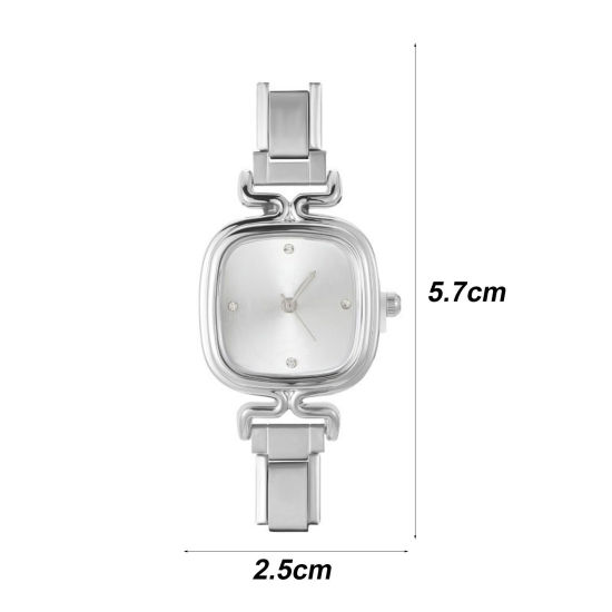 Изображение 1 ШТ 304 Нержавеющая Сталь Стильный & Стильный и повседневный Лицо часов с итальянскими чармами для изготовления украшений своими руками Квадратные 5.7см x 2.5см
