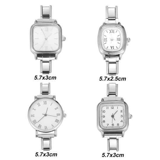 Изображение 1 ШТ 304 Нержавеющая Сталь Стильный & Стильный и повседневный Лицо часов с итальянскими чармами для изготовления украшений своими руками Белый