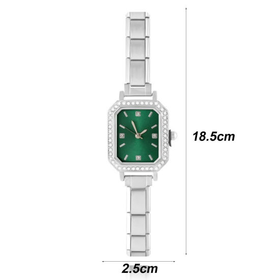 Image de 1 Pièce Montre-bracelet Modulaire à Maillons de Pendentifs Italiens en 304 Acier Inoxydable Élégant & Décontracté Octogone Unisexe Cadeau 18.5cm long