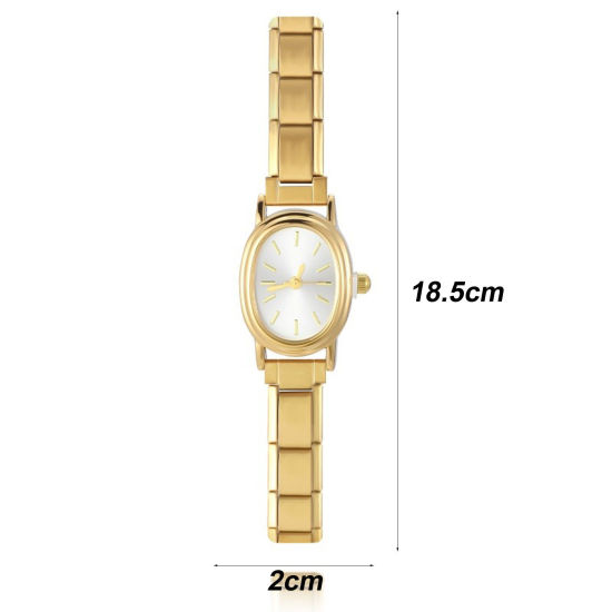 Изображение 1 ШТ 304 Нержавеющая Сталь Итальянская модульная наручные часы с чармом, Стильный & Стильный и повседневный Овальные унисекс подарок 18.5см Длина