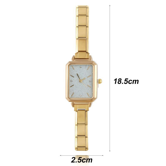 1 本 304ステンレス鋼 イタリアンチャームリンクモジュール式腕時計、 おしゃれでカジュアル 八辺形 ユニセックス 男女兼用 プレゼント 18.5cm 長さ の画像