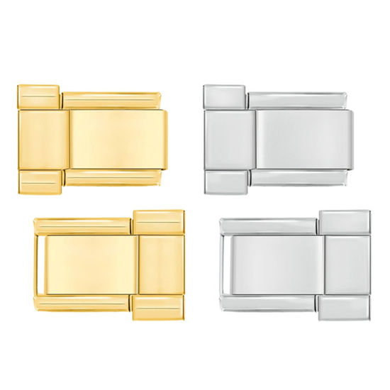 Bild von 1 Set 304 Edelstahl Italienische Charm-Armbanduhr-Verbindungszubehör Bunt Rechteck 10mm