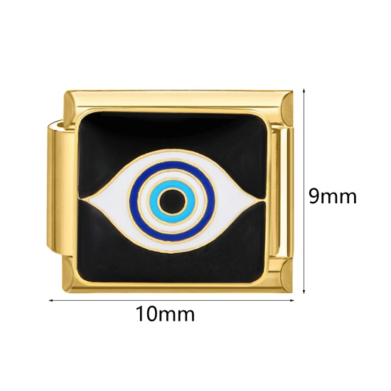Immagine di 1 Pz 304 Acciaio Inossidabile Bracciale con Charm Italiano a Maglie, Creazione di Gioielli Fai-da-te All'Ingrosso Rettangolo Gatto 10mm x 9mm