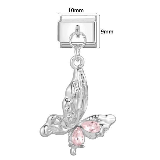 Immagine di 1 Pz 304 Acciaio Inossidabile Magnetiche Italiane per Bracciali Modulari e Orologi Fai‑Da‑Te All'Ingrosso Tono Argento Rettangolo 10mm x 9mm