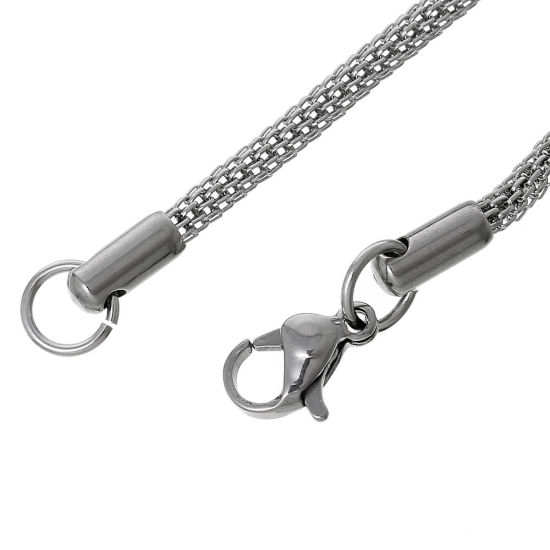 Bild von 304 Edelstahl Halsketten Silberfarbe Laterne Kette 45cm lang, Kettengröße: 2.4mm, 1 Stück
