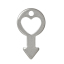 Image de Pendentif Estampe en Filigrane Creux en 304 Acier Inoxydable Signe d'Homme Argent Mat Cœur 18mm x 10mm, 10 Pcs