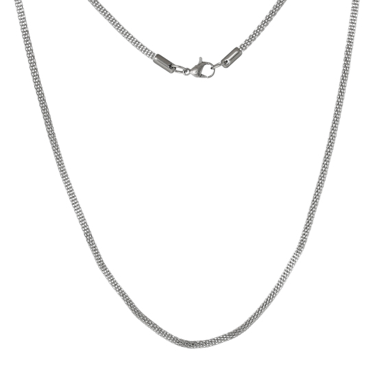 Bild von 304 Edelstahl Halsketten Silberfarbe Laterne Kette 45cm lang, Kettengröße: 2.4mm, 1 Stück