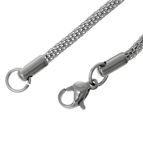 Bild von 304 Edelstahl Halsketten Silberfarbe Laterne Kette 45cm lang, Kettengröße: 2.4mm, 1 Stück