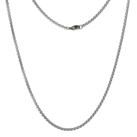 Picture of 304 Stainless Steel Cable Chain Jewelry Necklace Silver Tone 45.8cm(18") long, Chain Size: 2.5x2.5mm(1/8"x1/8"), 1 Piece
