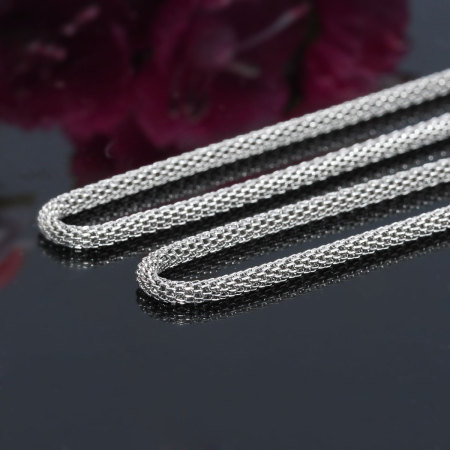 Image de Colliers En Gros Argent Mat en 304 Acier Inoxydable, Chaînes, Unisexe Minimaliste Cadeau Bijoux pour Détaillants 45.8cm long, Taille de la Chaîne: 2.4mm, 1 Pièce