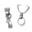 Picture of 304 Stainless Steel Pendant Pinch Bails Clasps Silver Tone 13mm( 4/8") x 3.5mm( 1/8"), 10 PCs