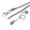 Picture of 304 Stainless Steel European Style Snake Chain Charm Bracelets Silver Tone Heart W/ Lobster Clasp & Extender Chain 18cm long, 1 Piece