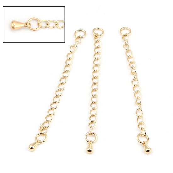 Imagen de 100 Unidades Latón Excensor de Cadena Gota Oro Real Chapado 6cm longitud,(alrededor de 100 Unidades)