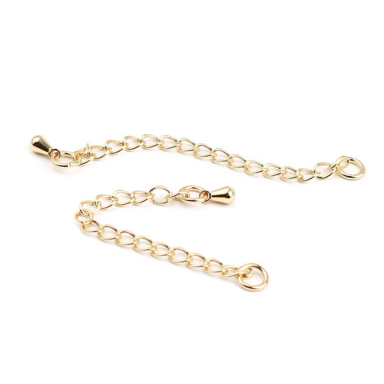 Imagen de 100 Unidades Latón Excensor de Cadena Gota Oro Real Chapado 6cm longitud,(alrededor de 100 Unidades)