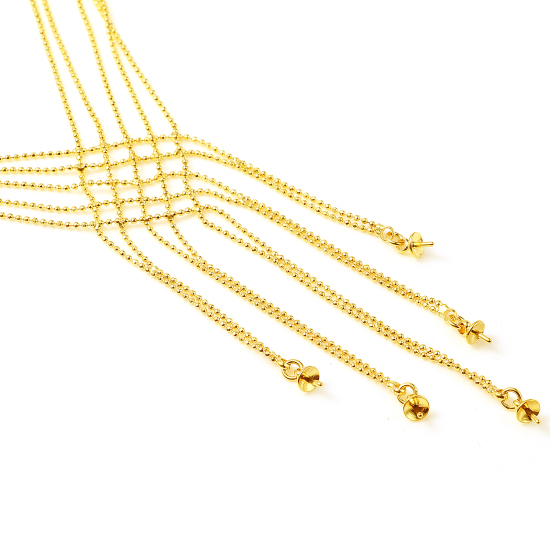 Picture of Brass Necklace Link Chain Tassel 18K Real Gold Plated 50.5cm(19 7/8") long, 1 Piece                                                                                                                                                                           