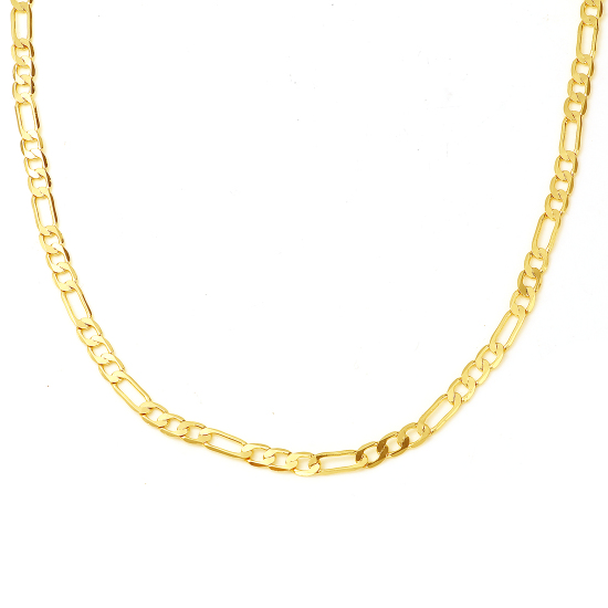 Picture of Brass Necklace Link Chain Geometric 18K Real Gold Plated 56.5cm long, 1 Piece                                                                                                                                                                                 