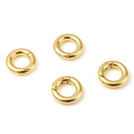 Picture of Brass Safety Rings 18K Real Gold Plated Circle Ring 15mm Dia., 2 PCs