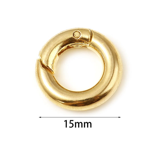 Bild von Messing Sicherheitsring 18K Echtgold plattiert Ring 15mm Durchmesser, 2 Stück